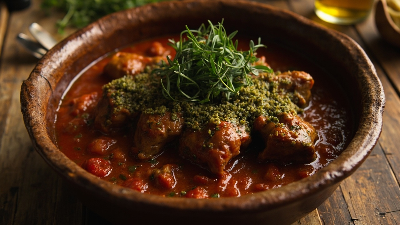 Braised Pork Shank Osso Buco with Bright Gremolata