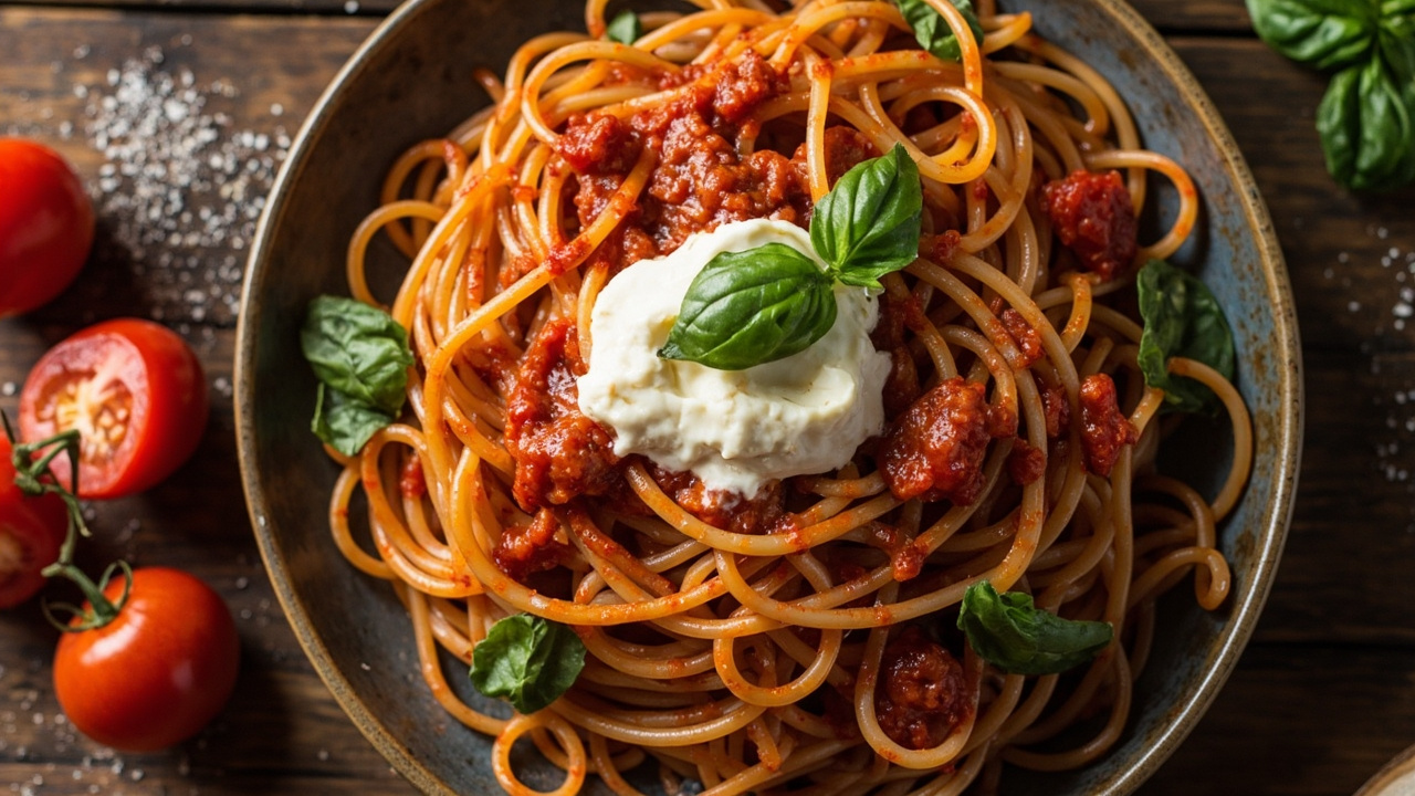 Burrata with Slow-Simmered Tomato Sauce