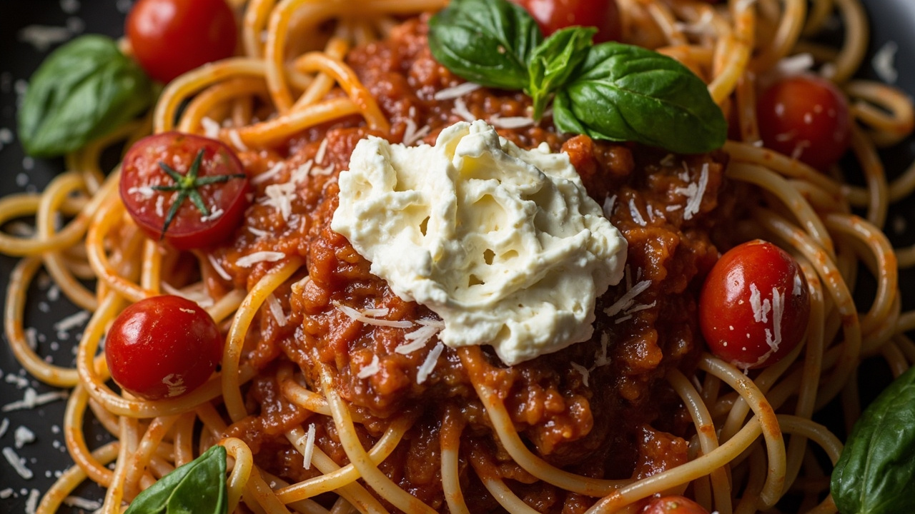 Burst Cherry Tomato Pasta with Burrata