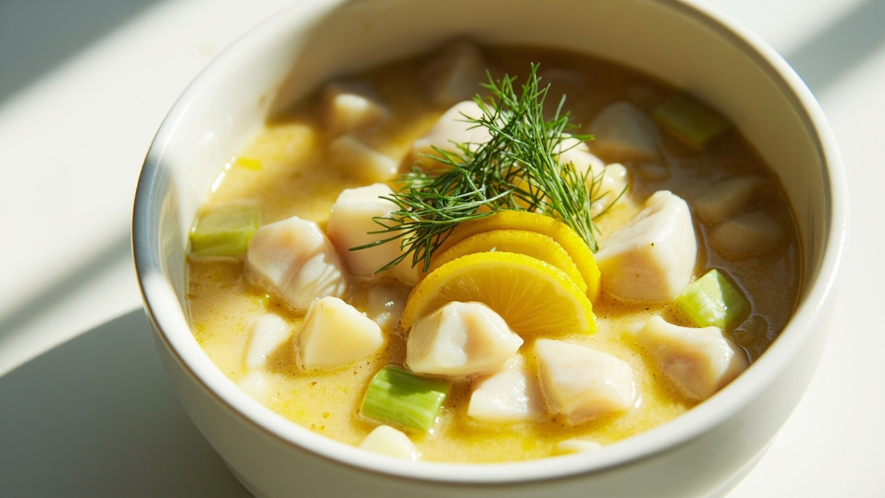 Lemon Dill White Fish Soup