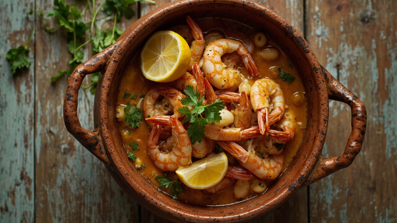 Gambas Al Ajillo with Cannellini Beans