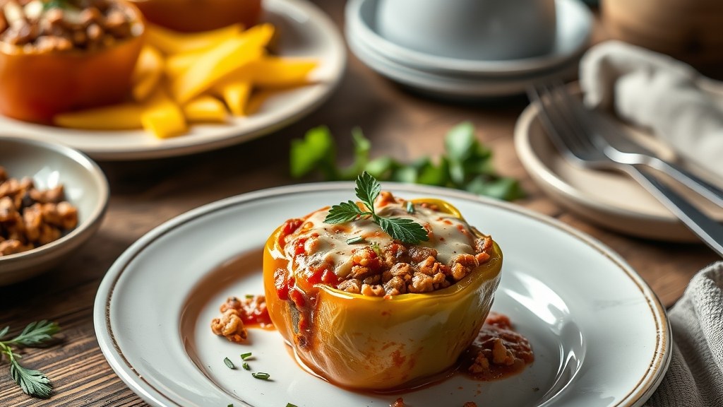 Italian Stuffed Bell Peppers with Ground Turkey and Brown Rice
