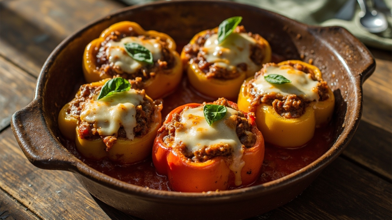 Italian Turkey-Stuffed Bell Peppers