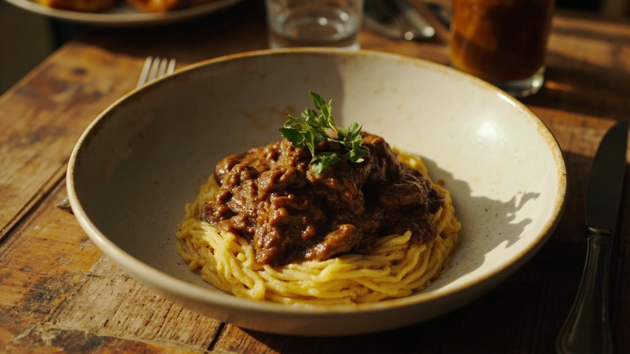 Light Provençal Beef and Mushroom Daube with Herbed Polenta