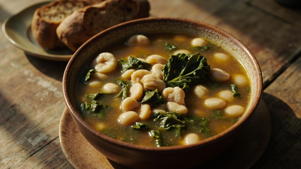 Lighter Tuscan Ribollita with White Beans and Kale