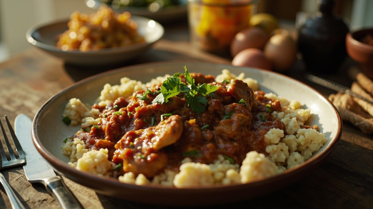 Moroccan Chicken Tagine with Preserved Lemon and Cauliflower Couscous