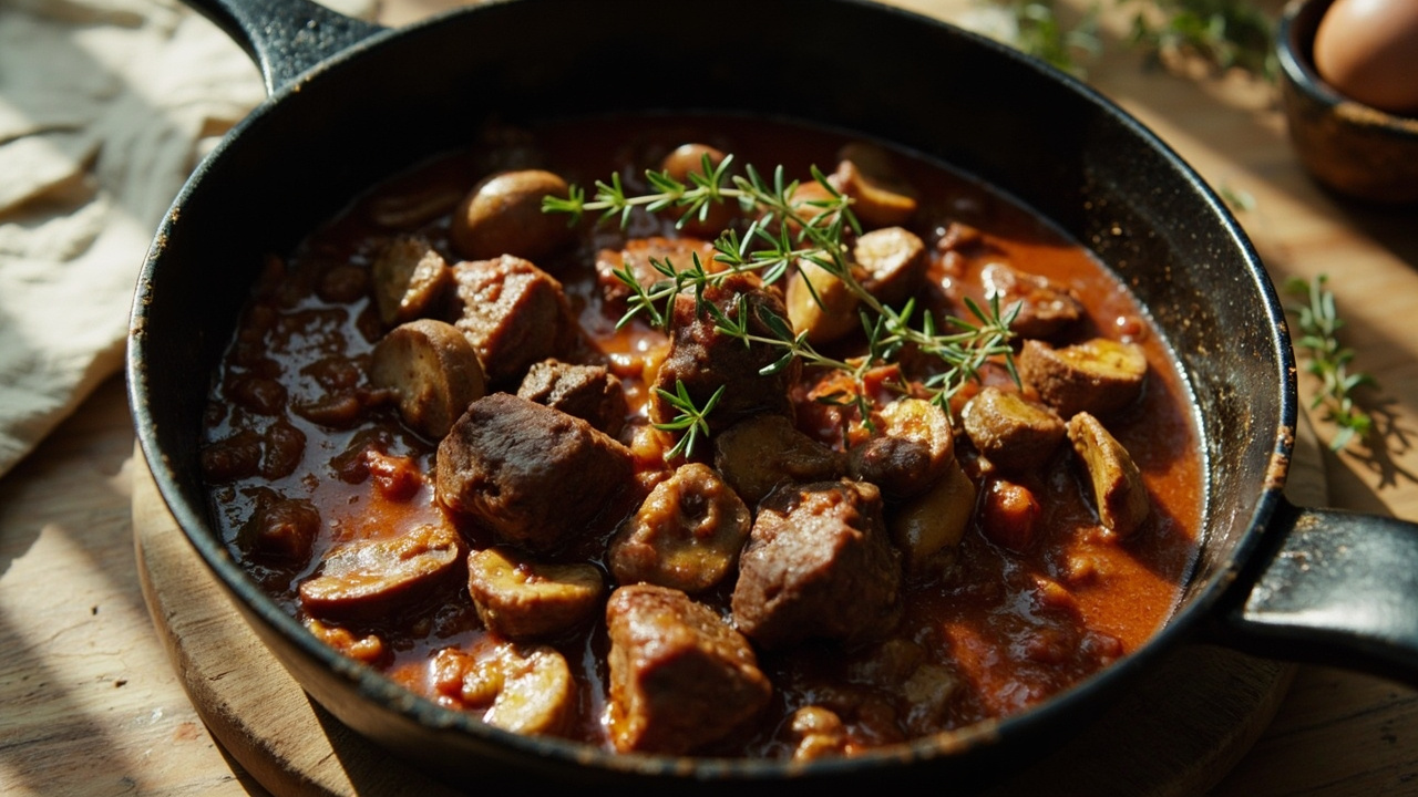 Provençal Beef Daube with Cremini Mushrooms and Herbes de Provence
