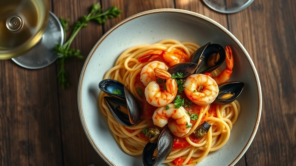 Spaghetti ai Frutti di Mare — Shrimp and Mussel Pasta in White Wine