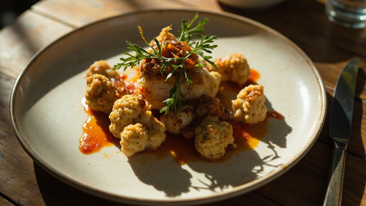 Spanish-Style Roasted Cauliflower with Smoked Paprika and Almond Romesco
