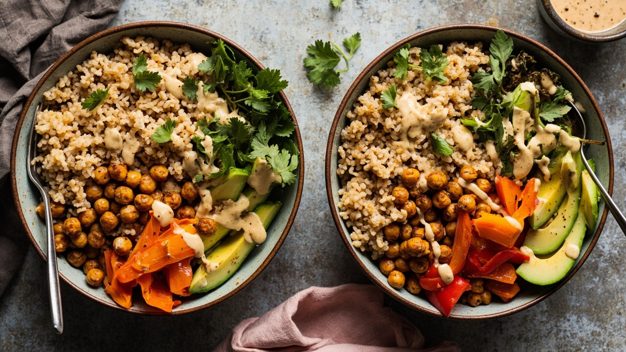Spiced Chickpea and Couscous Bowls with Lemon Tahini