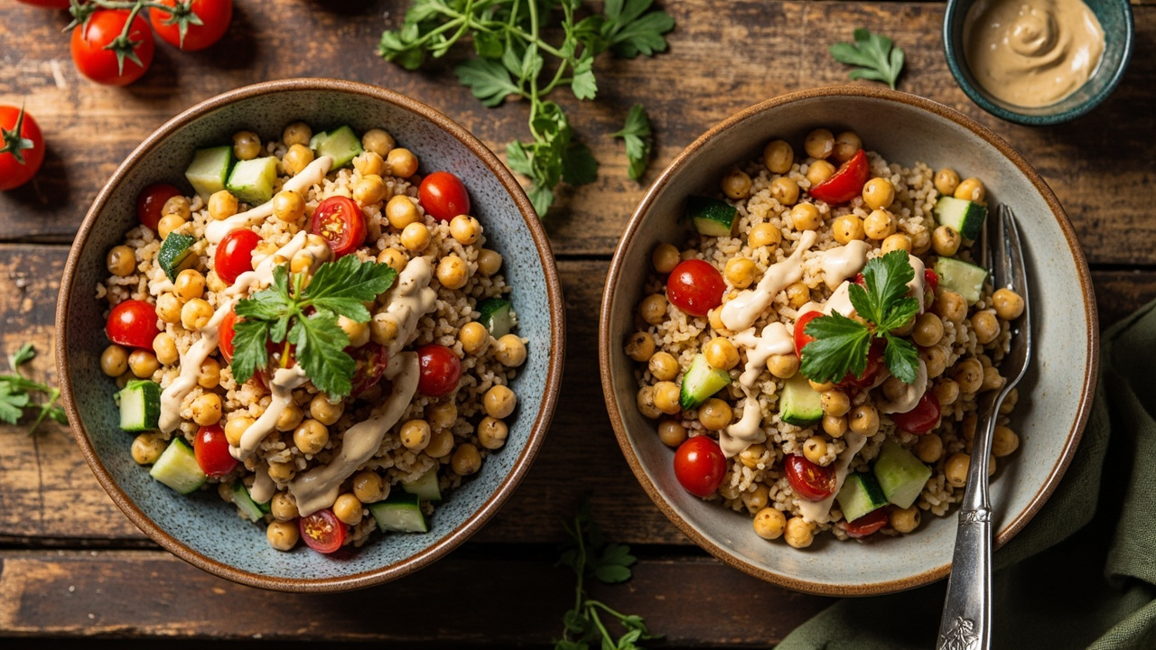 Spiced Chickpea & Couscous Bowls with Silky Tahini