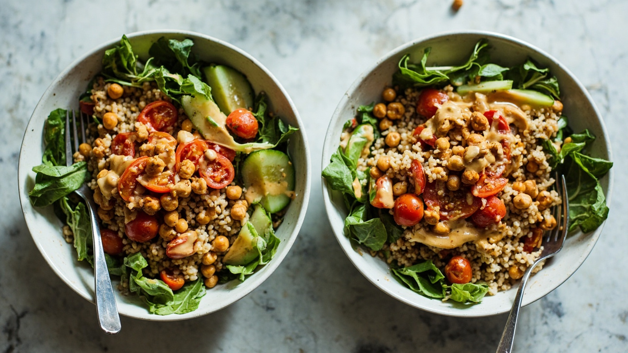 Spiced Chickpea & Couscous Bowls with Tangy Tahini Drizzle