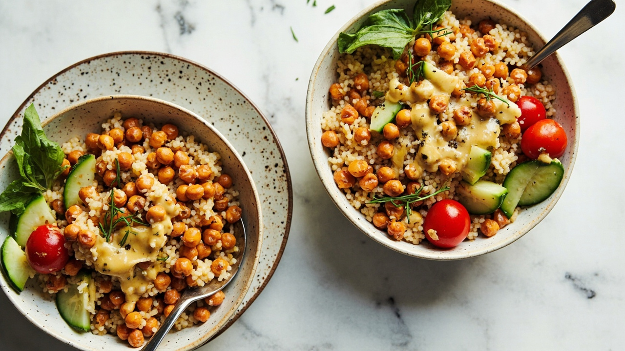 Spiced Chickpea & Herb Couscous Bowls